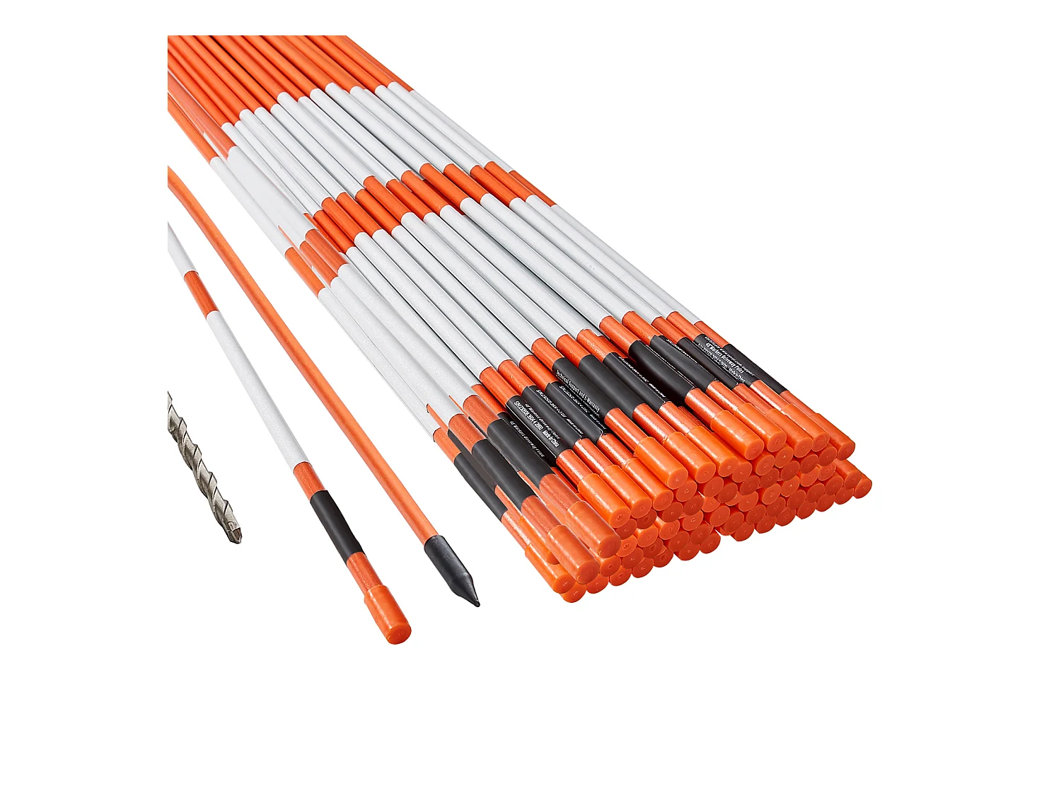 Marqueurs d'Allée SucceBuy Lot de 100 de 122cm avec Piquets en Fibre de Verre Orange de 0.8cm