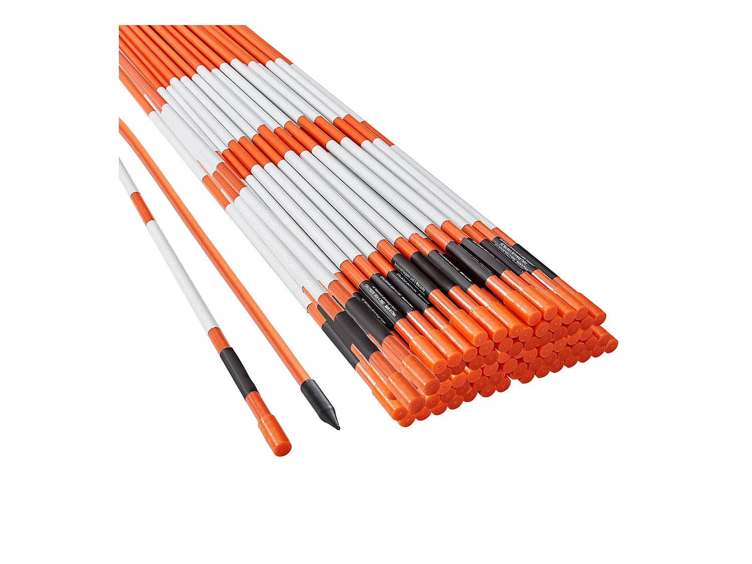 Marqueurs d'Allée SucceBuy Lot de 100 de 122cm avec Piquets en Fibre de Verre Orange de 0.8cm