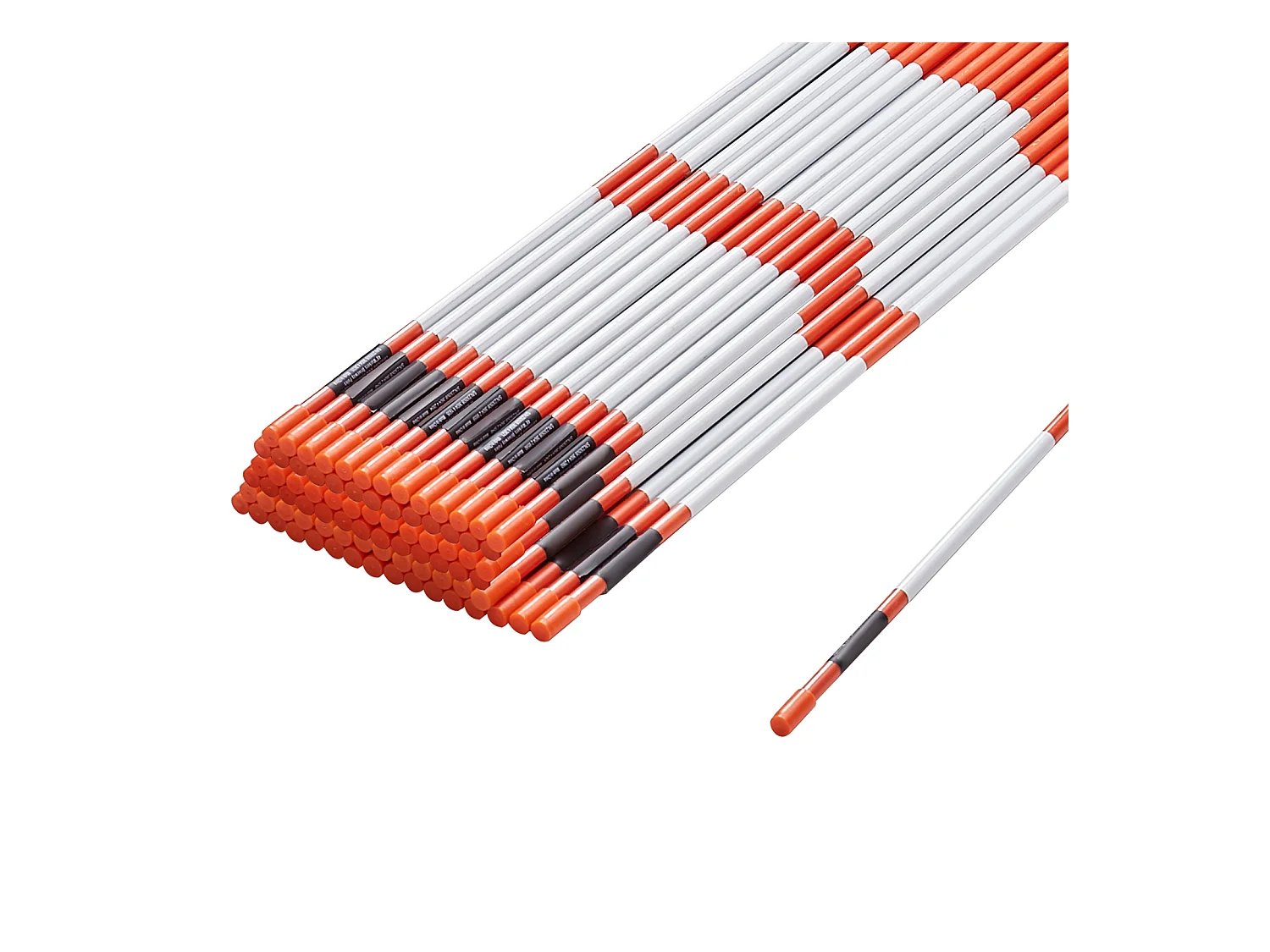 Marqueurs d'Allée SucceBuy Lot de 100 de 122cm avec Piquets en Fibre de Verre Orange de 0.8cm