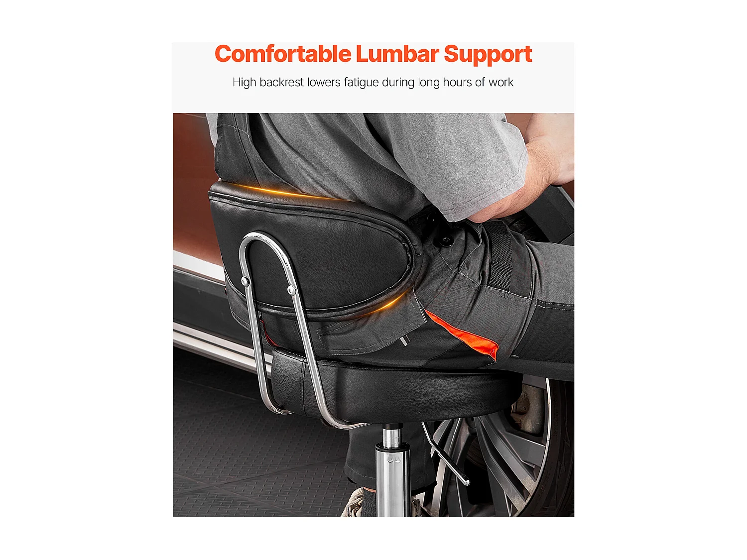 Werkstattstuhl SucceBuy, auf Rollen Höhenverstellbar Last 136 kg mit Rückenlehne, per Garage, su Strada, a Casa