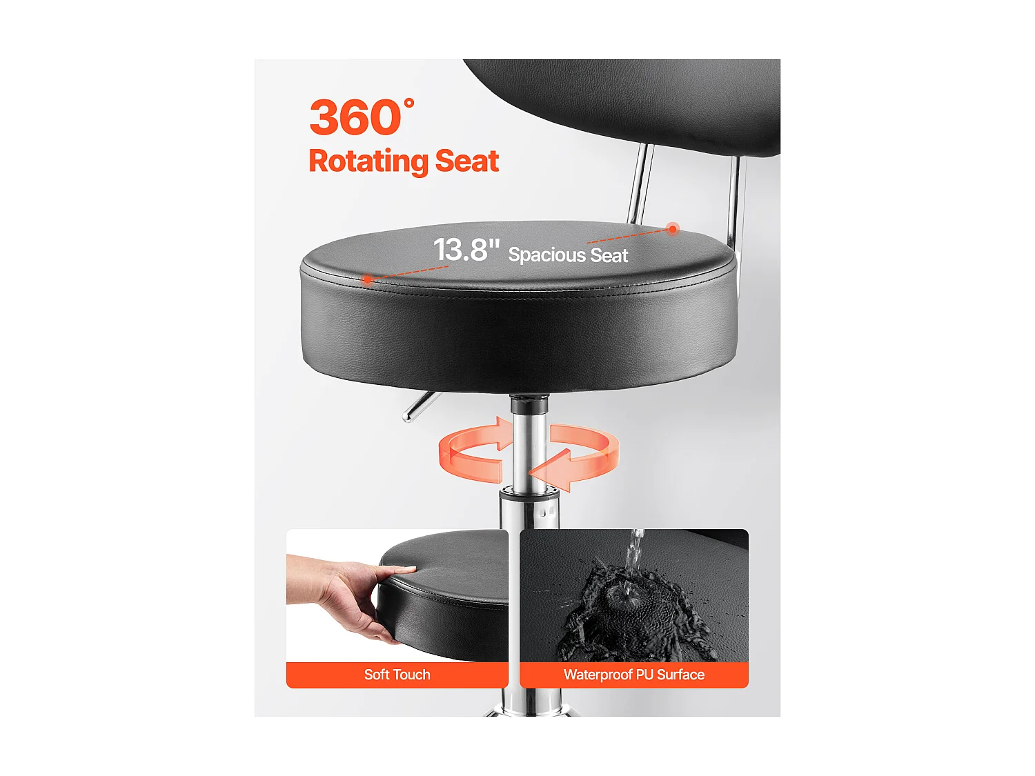 Werkstattstuhl SucceBuy, auf Rollen Höhenverstellbar Last 136 kg mit Rückenlehne, per Garage, su Strada, a Casa