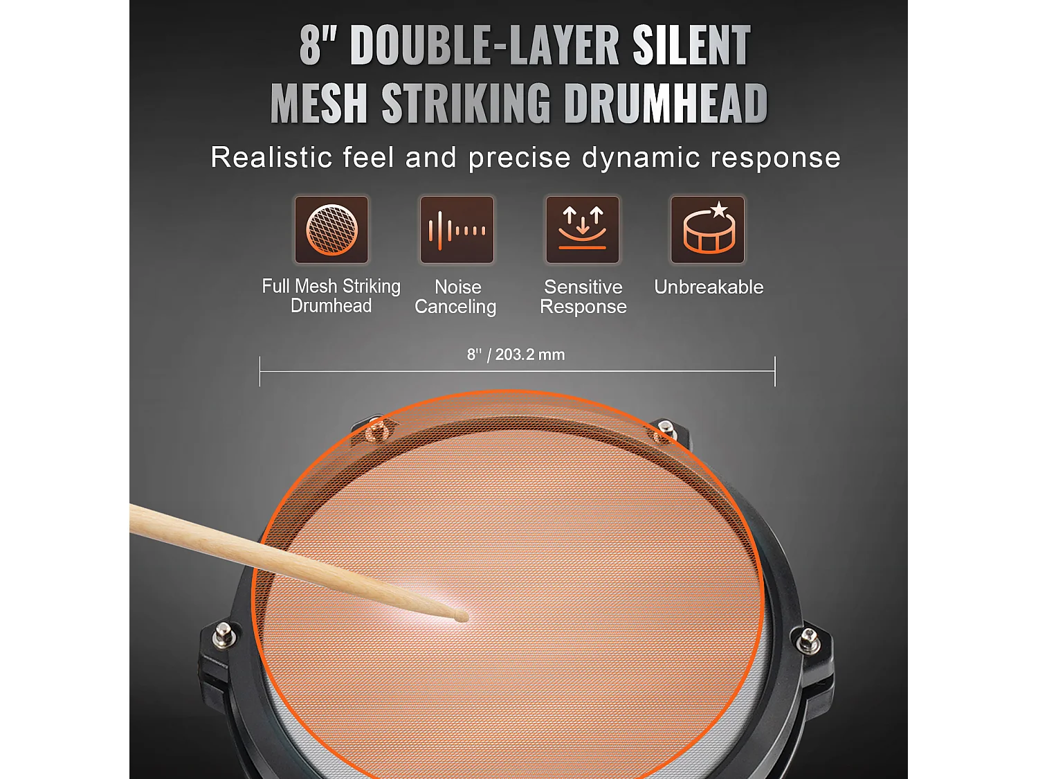 Batteria Elettrica SucceBuy, 15 Kit e 150 Suoni, Kit Elettronico per Principianti e Adulti, Bacchette e Cuffie, per Principianti e Adulti