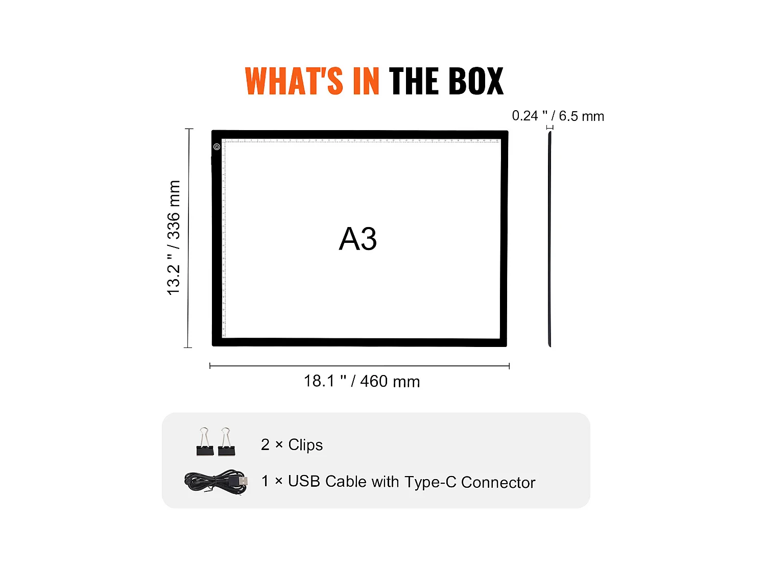 Panneau Lumineux LED SucceBuy A3, Alimenté par USB, Intensité Variable sur 3 Niveaux pour le Traçage