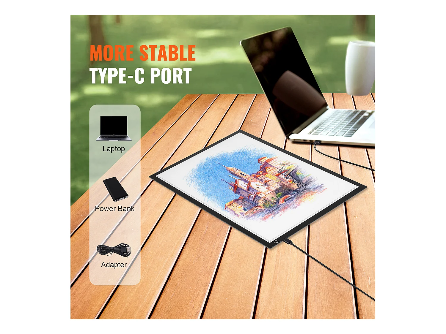 Panneau Lumineux LED SucceBuy A3, Alimenté par USB, Intensité Variable sur 3 Niveaux pour le Traçage