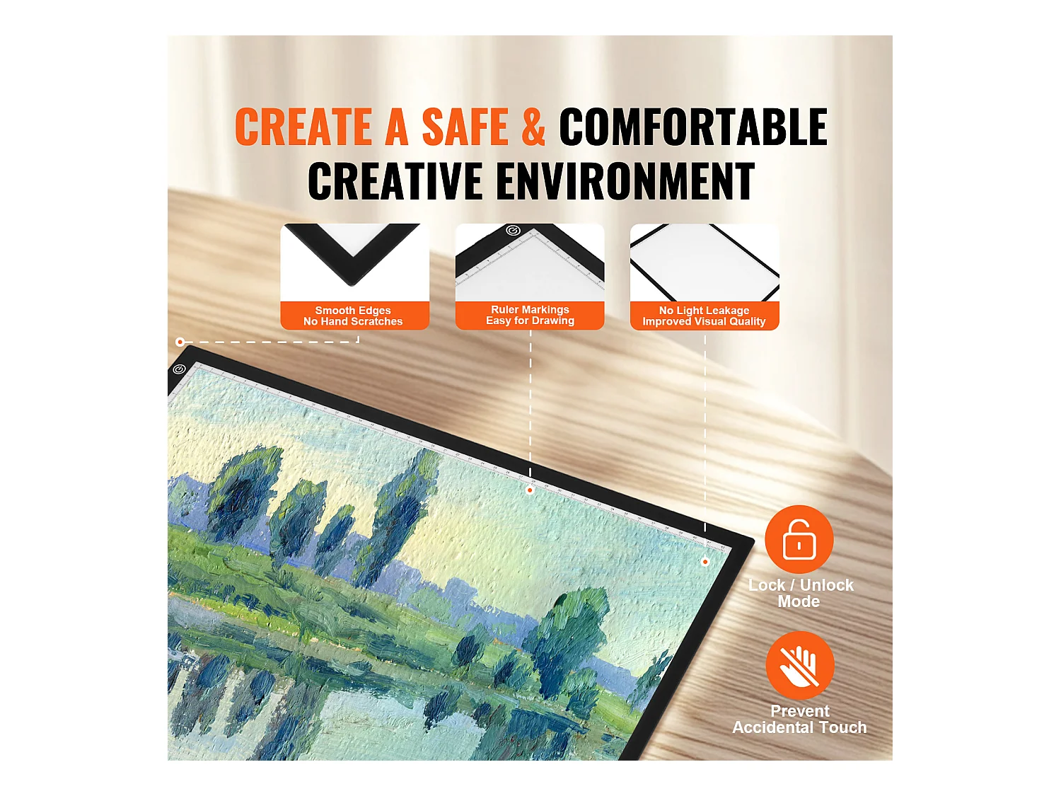 Panneau Lumineux LED SucceBuy A3, Alimenté par USB, Intensité Variable sur 3 Niveaux pour le Traçage