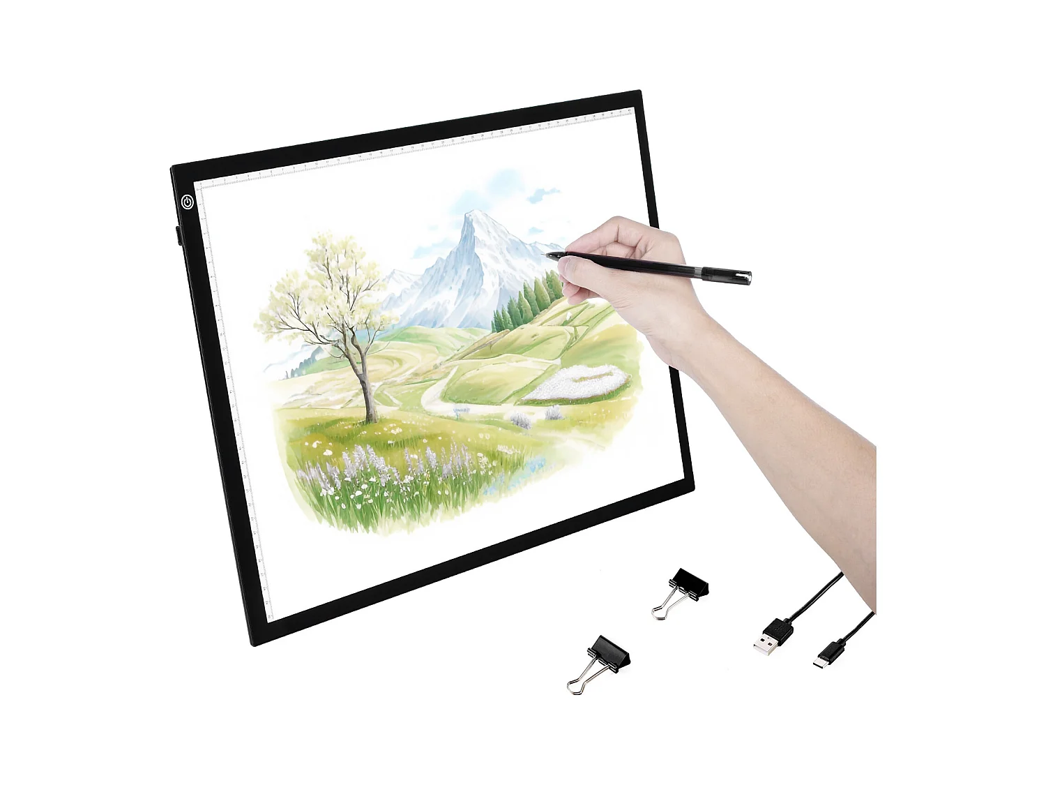 LED-Leuchtpaneel SucceBuy A3, USB-Betrieben, Variable Helligkeit in 3 Stufen für Pausen