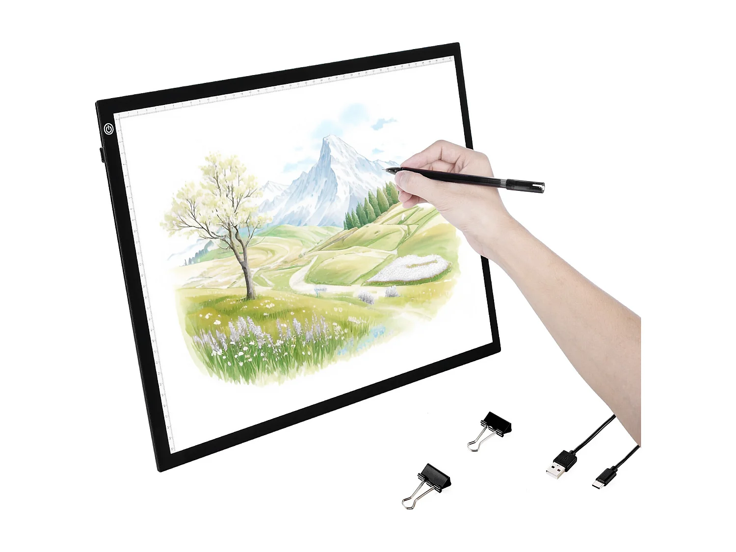 LED-Leuchtpaneel SucceBuy A3, USB-Betrieben, Variable Helligkeit in 3 Stufen für Pausen