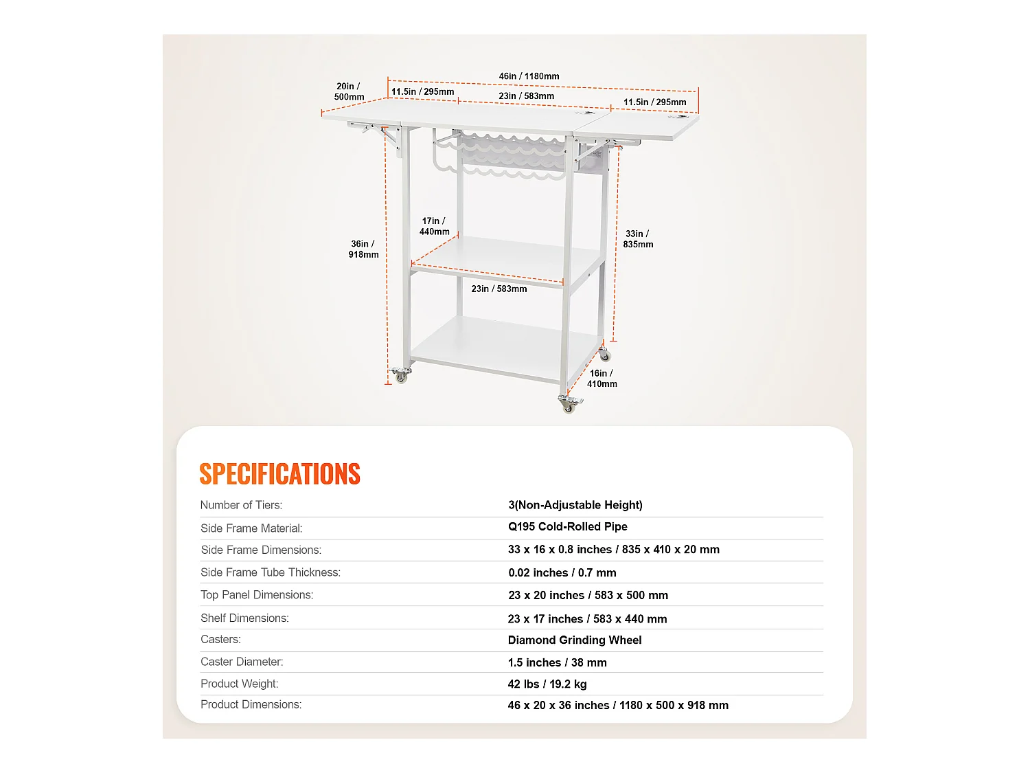 Table de Presse à Chaud SucceBuy Table de Presse à Chaud à 3 Niveaux, Mobile et Pliable, Avec Roulettes, Blanche