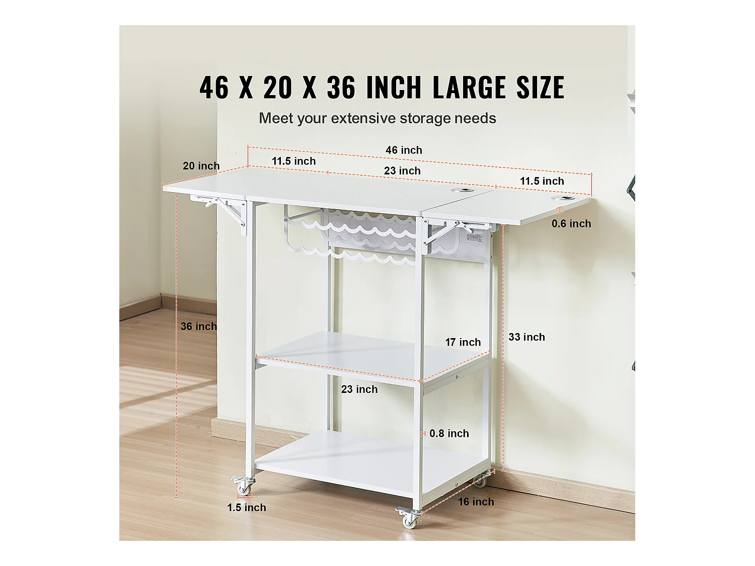 Table de Presse à Chaud SucceBuy Table de Presse à Chaud à 3 Niveaux, Mobile et Pliable, Avec Roulettes, Blanche