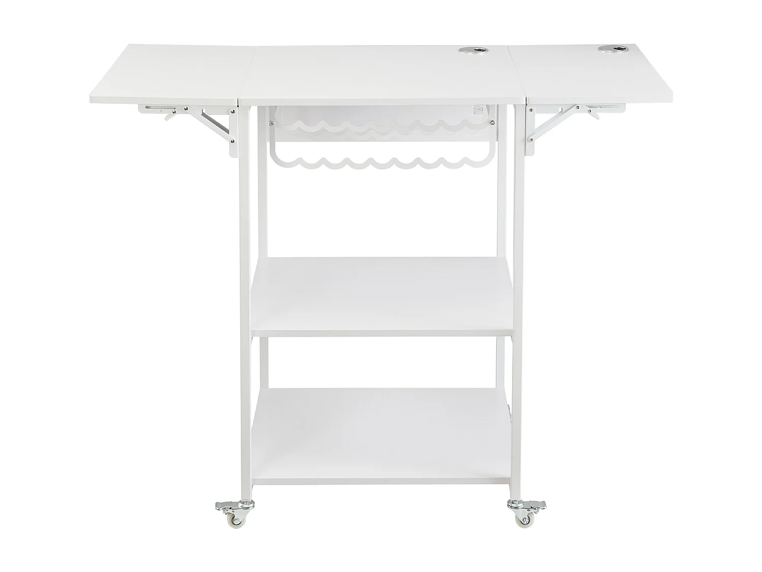 Table de Presse à Chaud SucceBuy Table de Presse à Chaud à 3 Niveaux, Mobile et Pliable, Avec Roulettes, Blanche