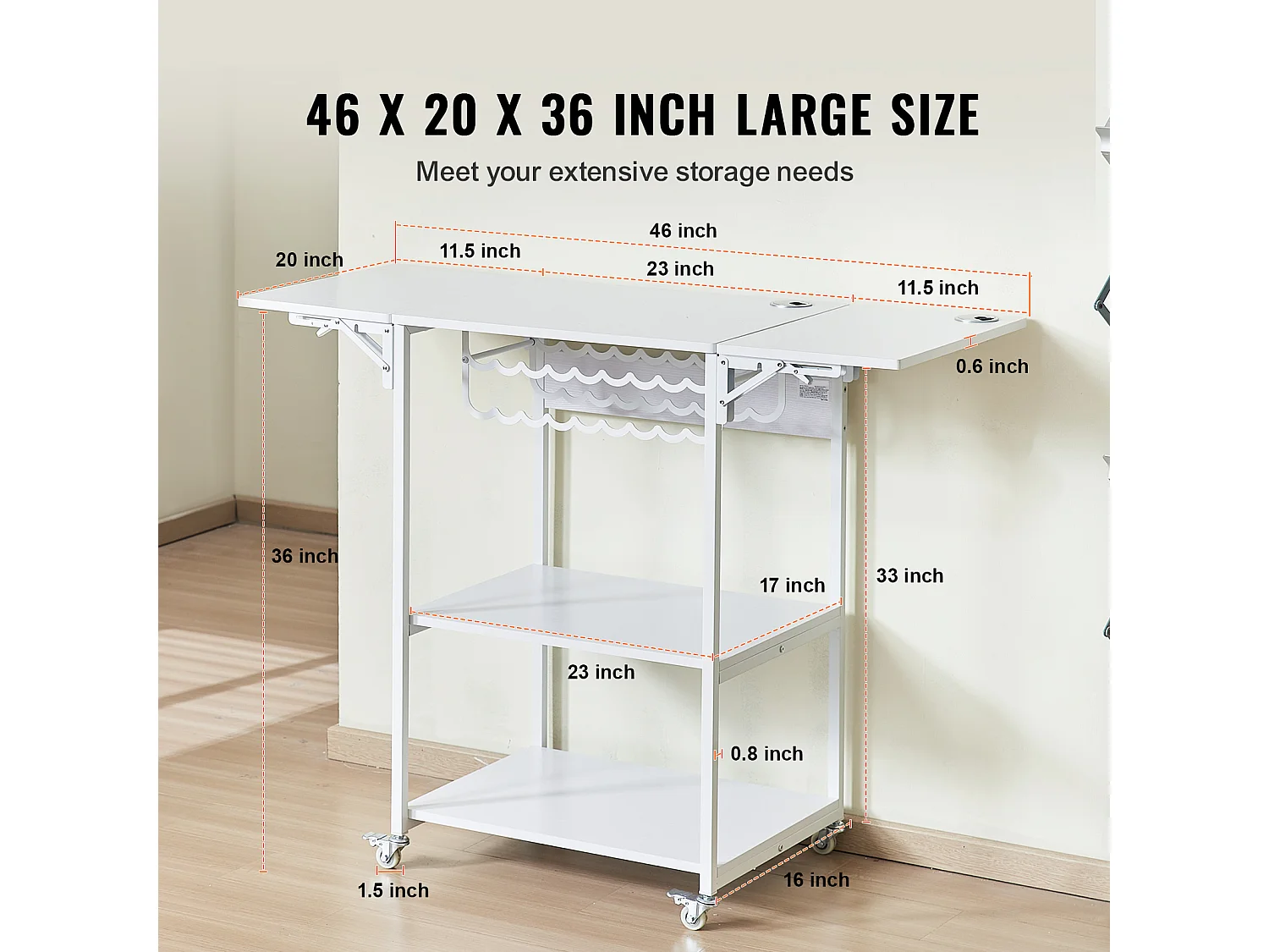 Table de Presse à Chaud SucceBuy Table de Presse à Chaud à 3 Niveaux, Mobile et Pliable, Avec Roulettes, Blanche