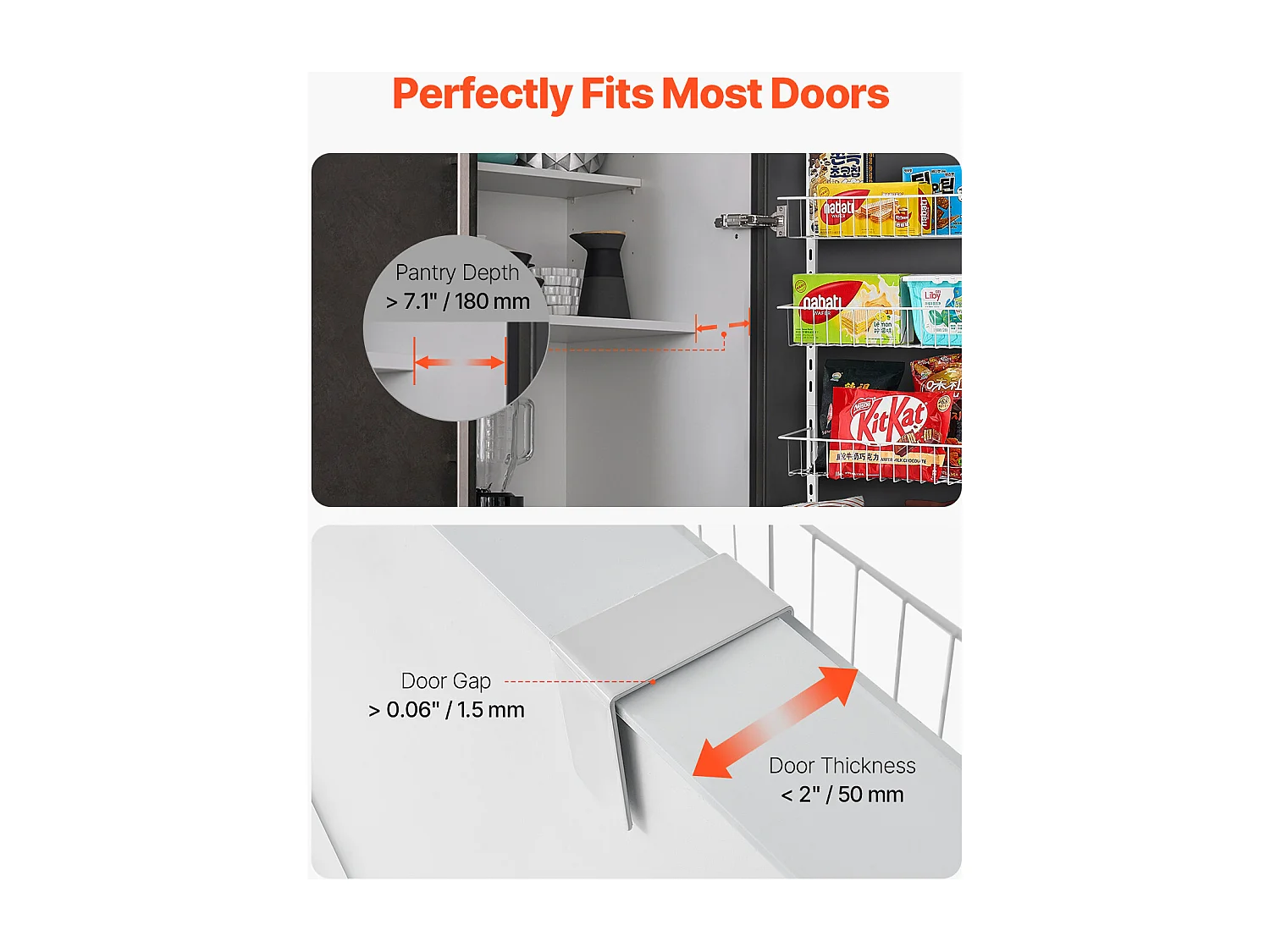 Organisateur de Garde-Manger SucceBuy, avec Étagères Suspendues 8 Niveaux, pour Cuisine, Garde-Manger, Salon