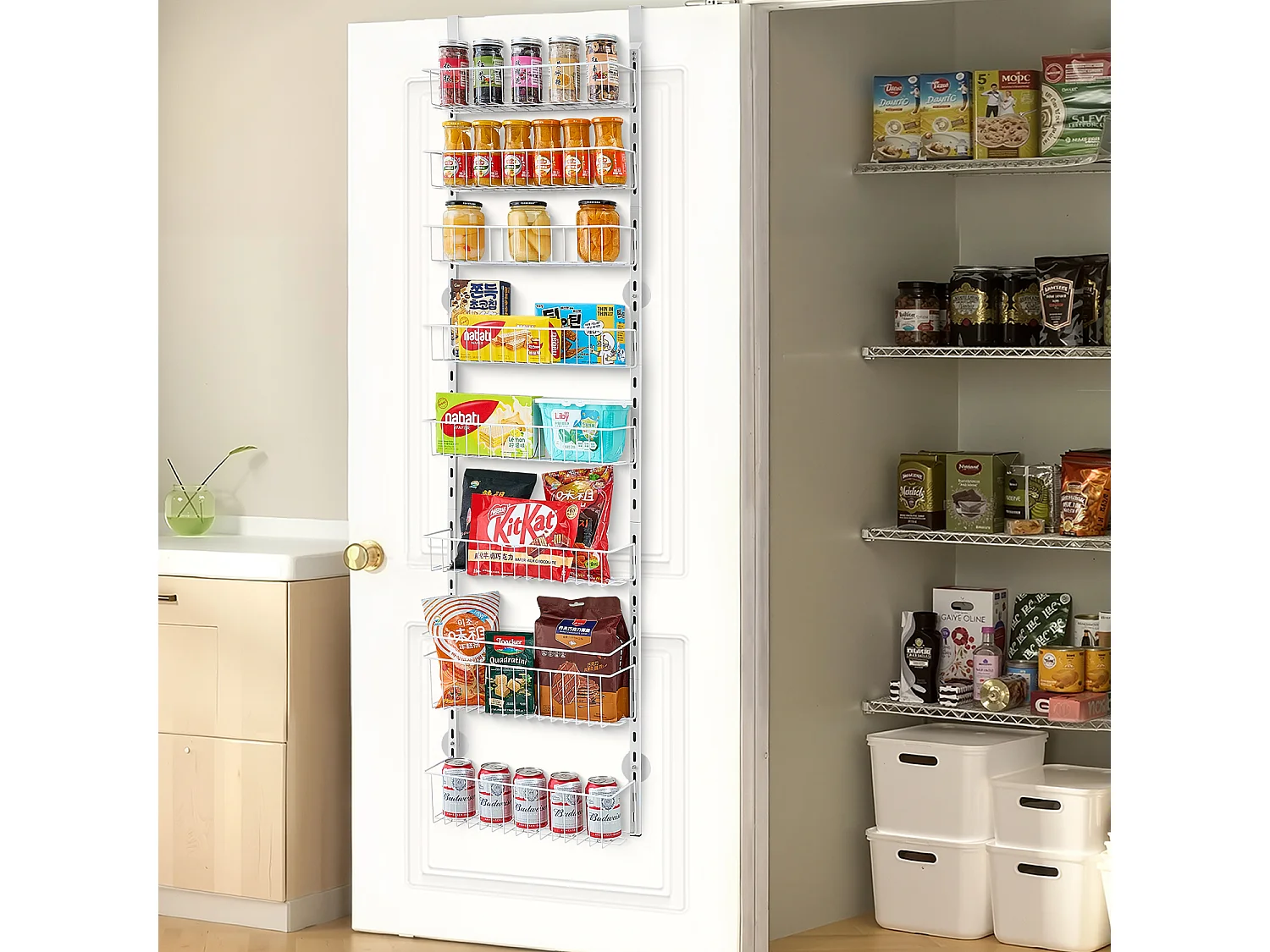 Organisateur de Garde-Manger SucceBuy, avec Étagères Suspendues 8 Niveaux, pour Cuisine, Garde-Manger, Salon