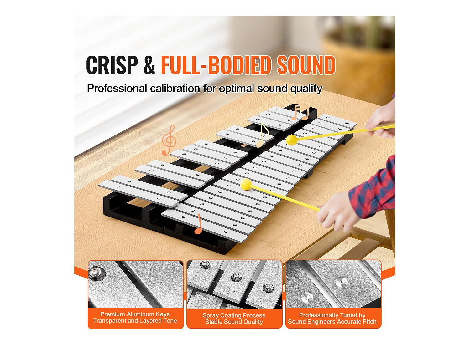 Xylophon Glockenspiel SucceBuy mit 30 Tönen, Einschließlich Schlägel, Sticks und Tasche, Vielseitiges Set für Erwachsene und Studenten