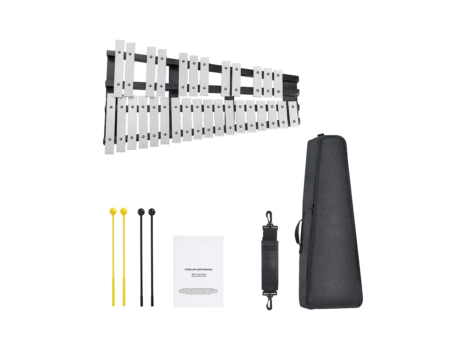 Xylophone Glockenspiel SucceBuy avec 30 Tons, y Compris les Maillets, les Baguettes et le Sac, Ensemble Polyvalent pour Adultes et Étudiants