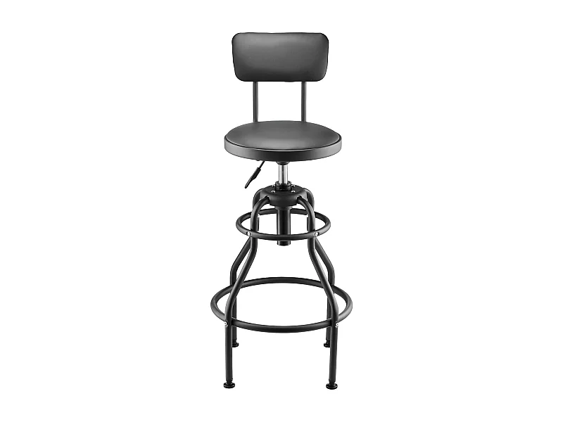 Taburete de Taller SucceBuy, sobre Ruedas Altura Reglable Carga 136 kg con Respaldo