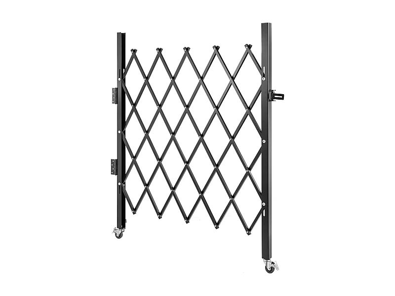 Ausziehbare Sicherheitsbarriere SucceBuy, Einfache Falttür, 154 x 180 cm, aus stabilem Stahl mit G14-Profil