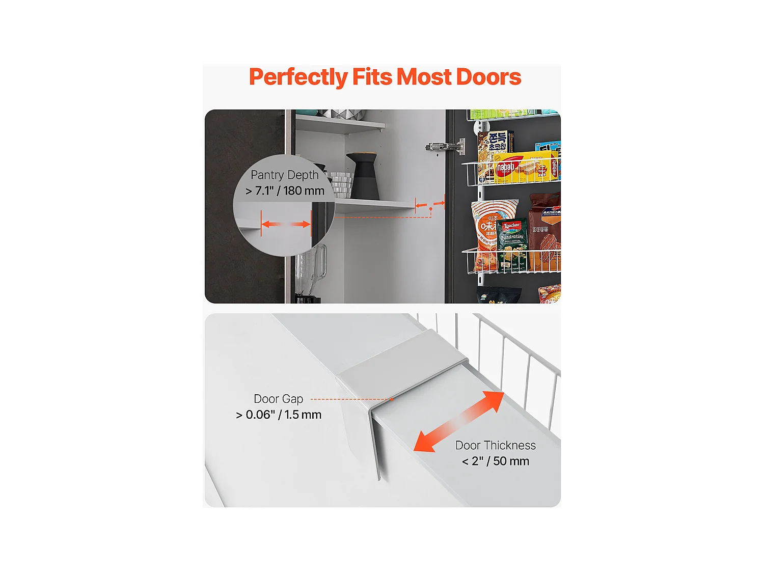 Organisateur de Garde-Manger SucceBuy, avec Étagères Suspendues 9 Niveaux, pour Cuisine, Garde-Manger, Salon
