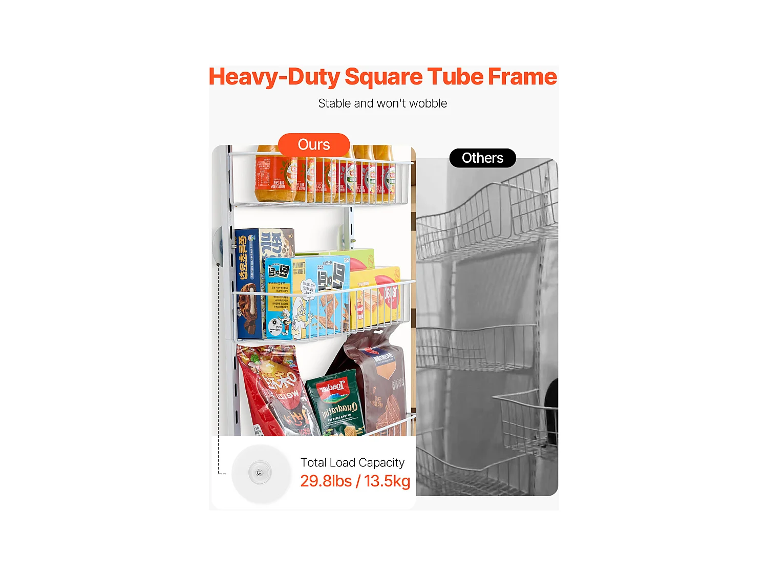 Organisateur de Garde-Manger SucceBuy, avec Étagères Suspendues 9 Niveaux, pour Cuisine, Garde-Manger, Salon