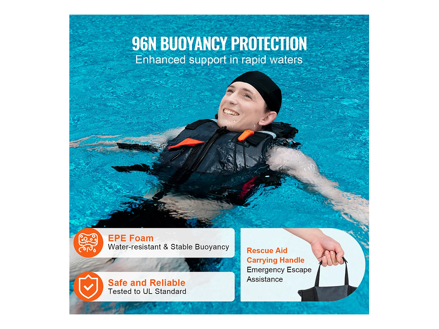 Watersports Vie Vest SucceBuy - 96N PFD de Flottabilité pour Hommes et Femmes, Taille L