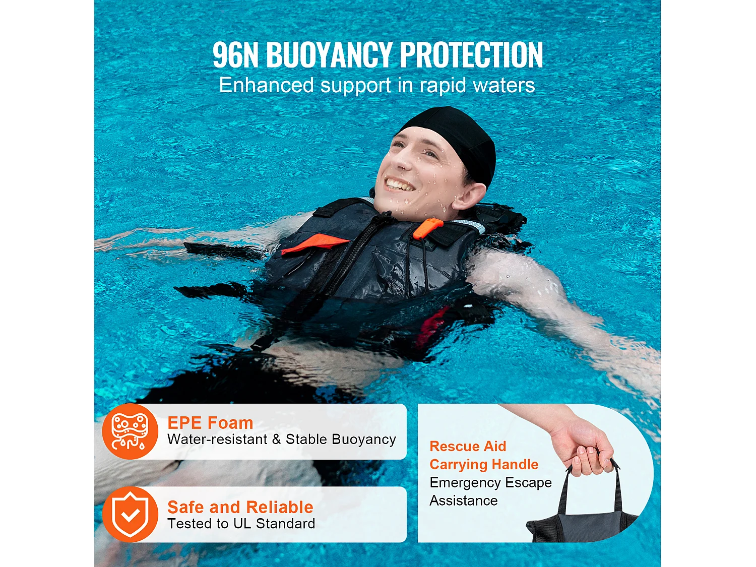 Watersports Vie Vest SucceBuy - 96N PFD de Flottabilité pour Hommes et Femmes, Taille L