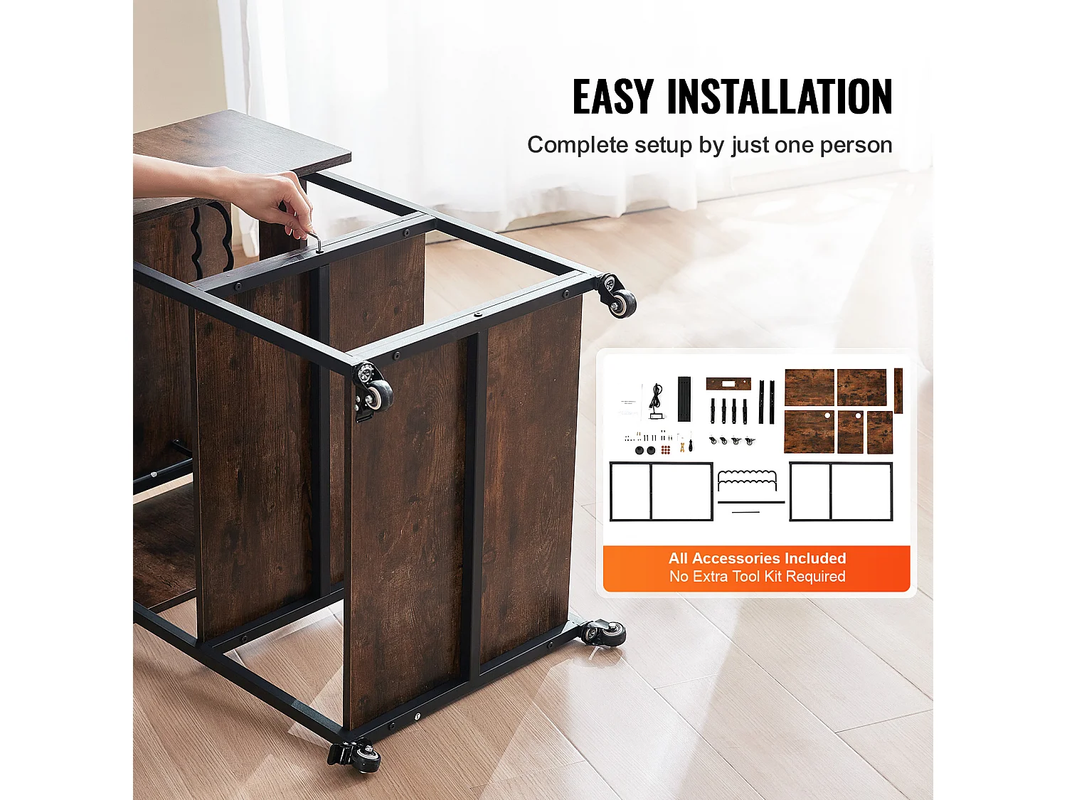 Table de Presse à Chaud SucceBuy Table de Presse à Chaud Mobile à 3 Niveaux Pliable Avec Roulettes, Marron