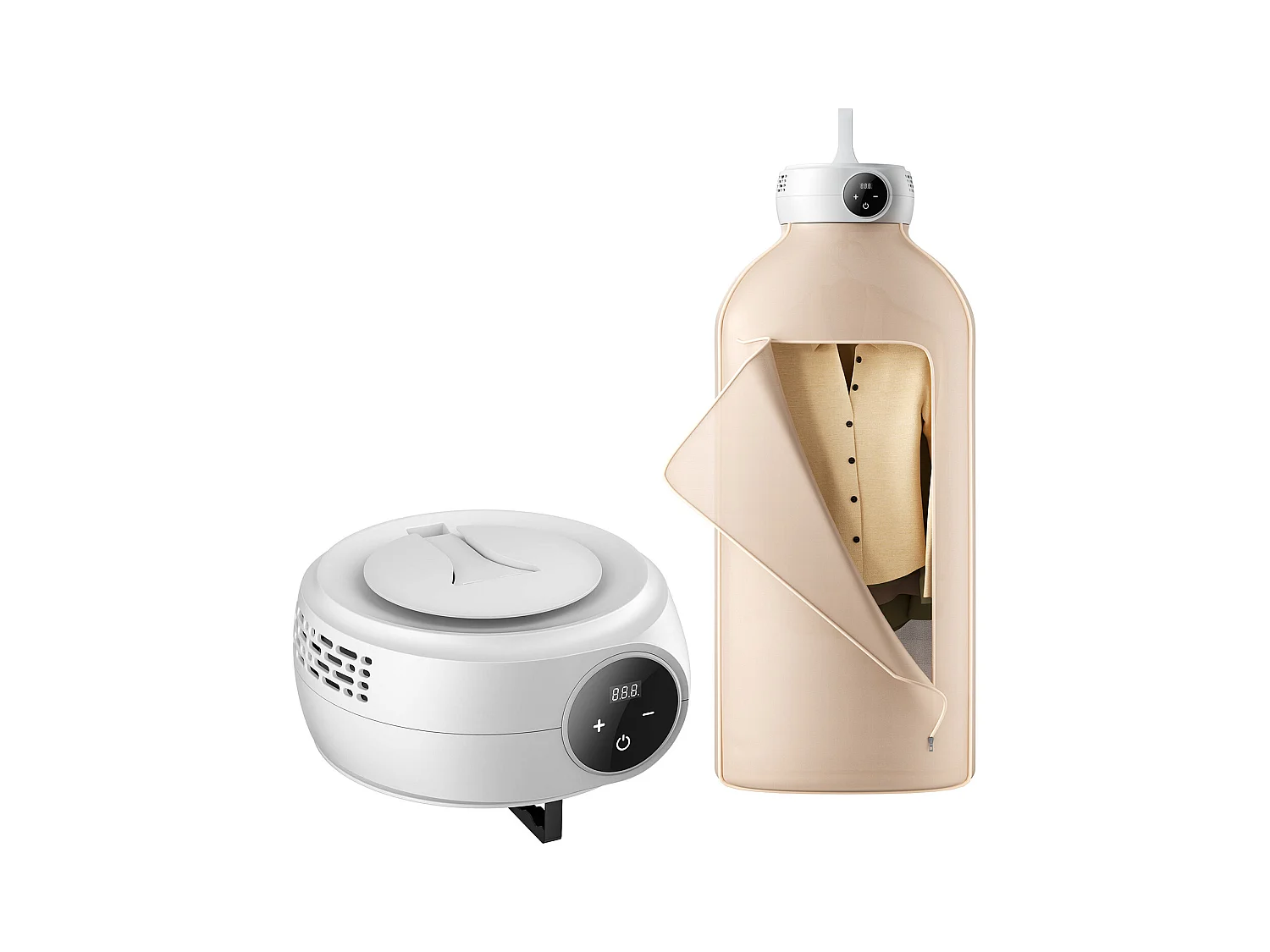 Sèche-Linge SucceBuy Sèche-Linge Portable 600 W Chauffage PTC et Écran LED avec Sac de Séchage, Pliable avec Minuterie de 5 Heures pour Appartement, Dortoir