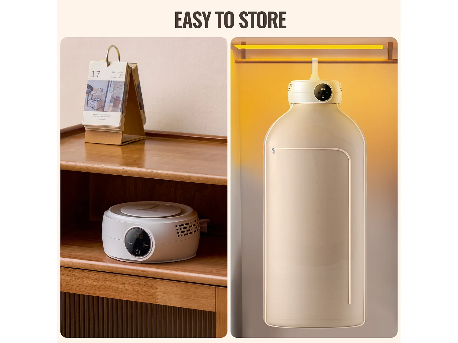 Asciugatrice SucceBuy Asciugatrice Portatile da 600 W con Riscaldatore PTC e Display a LED con Borsa per l'Asciugatura, Pieghevole con Timer da 5 Ore