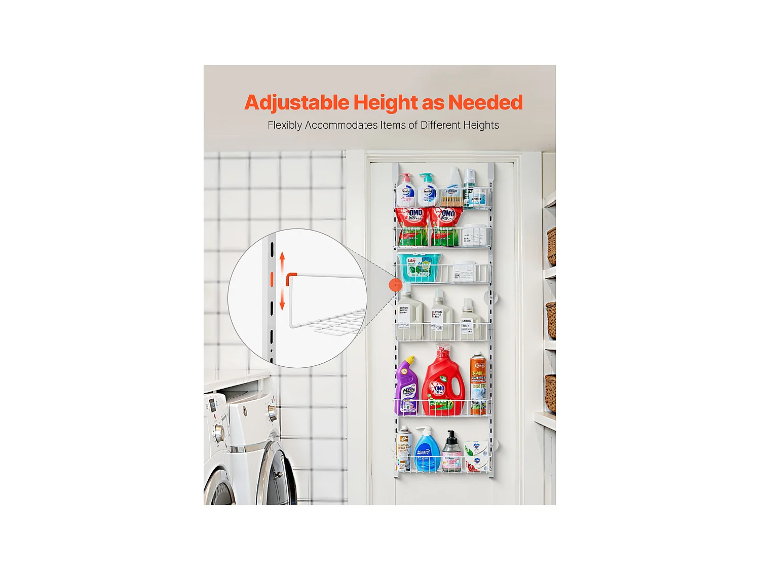 Organisateur de Garde-Manger SucceBuy, avec Étagères Suspendues 6 Niveaux, pour Cuisine, Garde-Manger, Salon