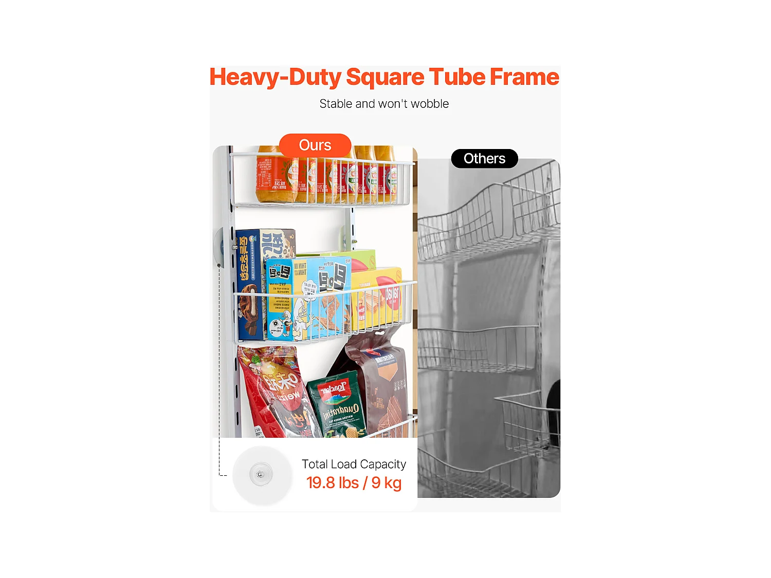 Organisateur de Garde-Manger SucceBuy, avec Étagères Suspendues 6 Niveaux, pour Cuisine, Garde-Manger, Salon