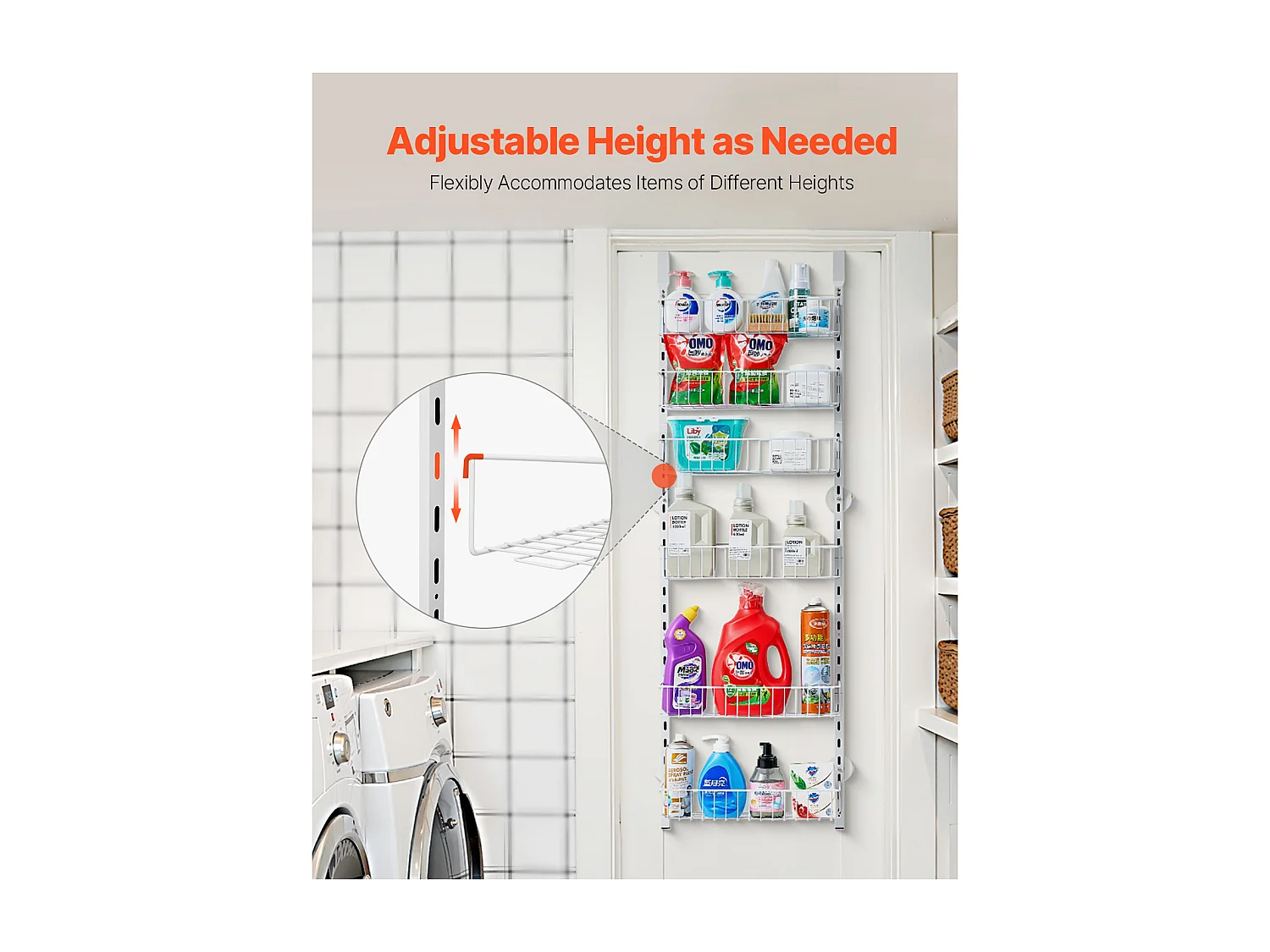 Organisateur de Garde-Manger SucceBuy, avec Étagères Suspendues 6 Niveaux, pour Cuisine, Garde-Manger, Salon