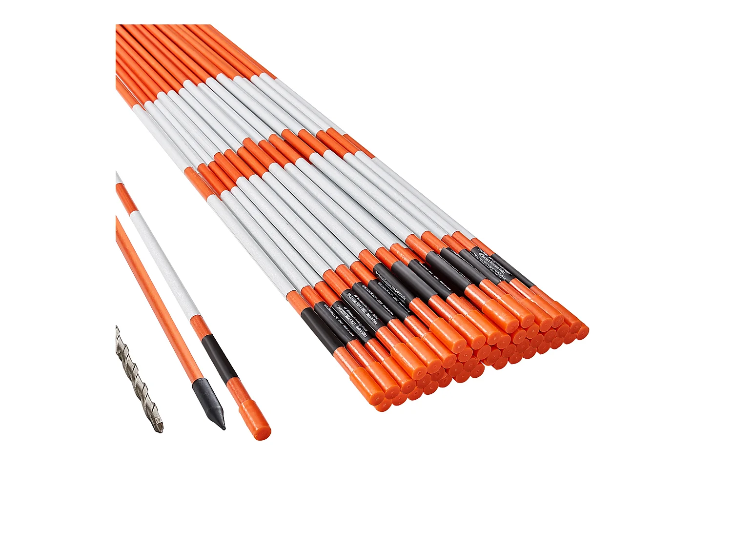 Marqueurs d'Allée SucceBuy Lot de 50 de 122cm, Piquets de Chasse-Neige en Fibre de Verre Orange