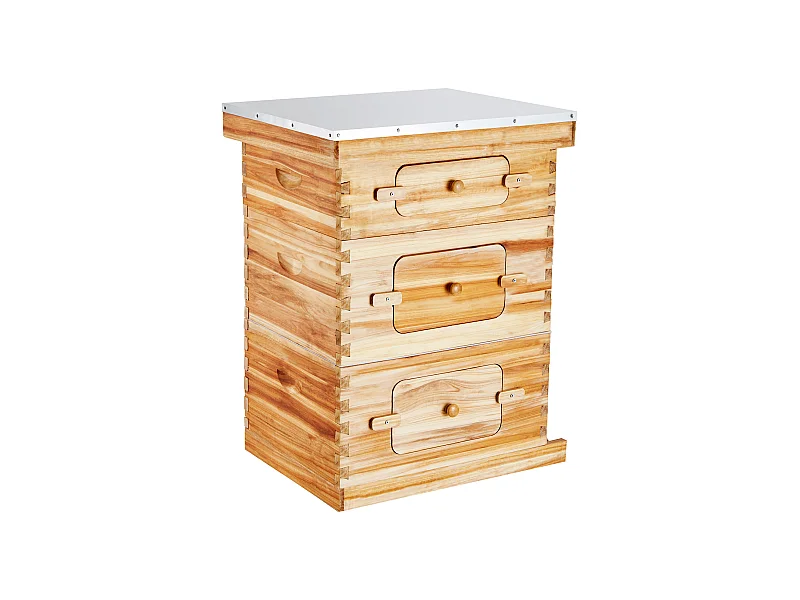 Bienenstock-Kit SucceBuy Langstroth 20 Tiefe Rahmen und 10 Mittelrahmen mit Acrylfenstern