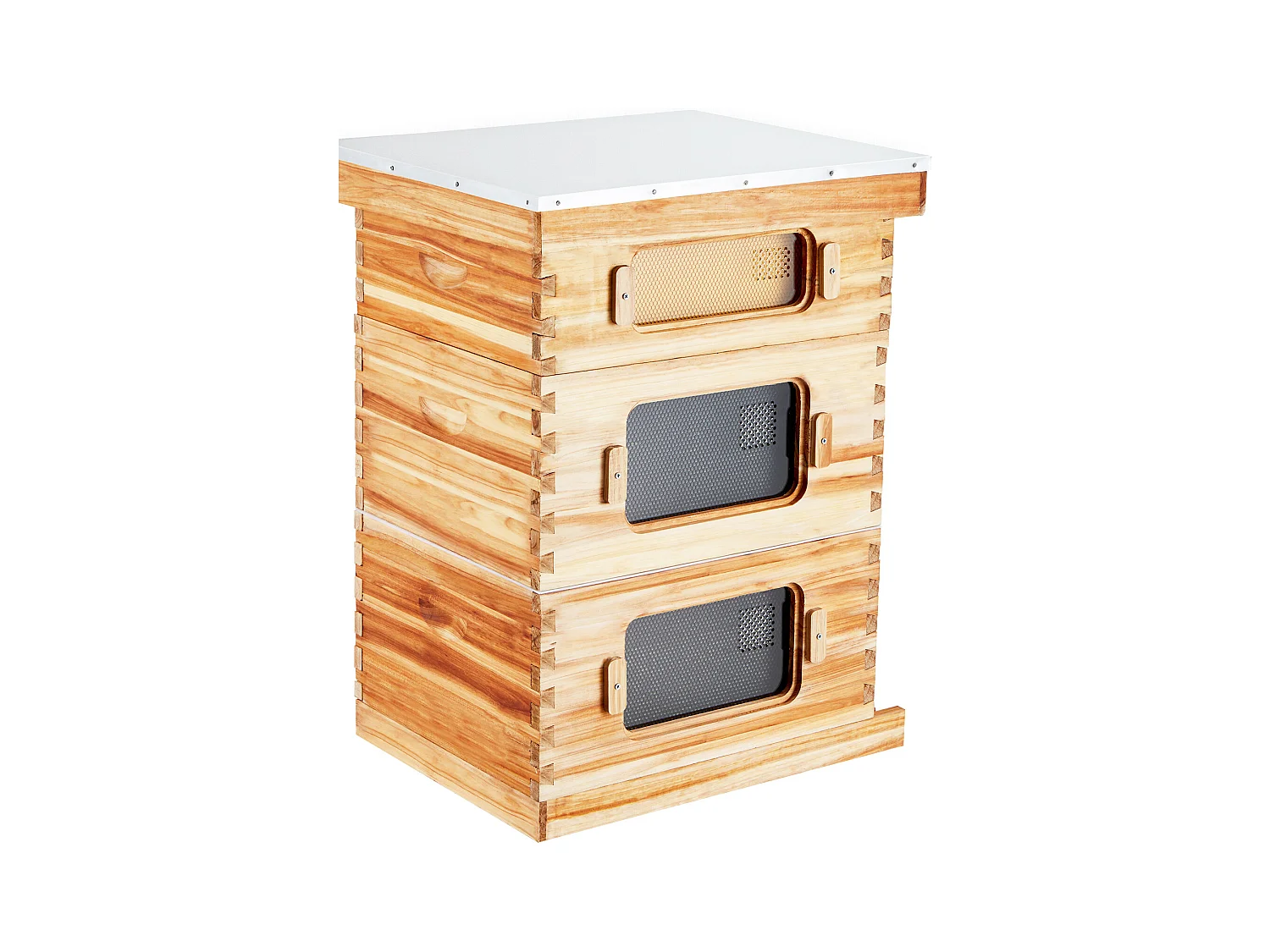 Kit de Ruche d'Abeilles SucceBuy Langstroth 20 Cadres Profonds et 10 Cadres Moyens avec Fenêtres en Acrylique