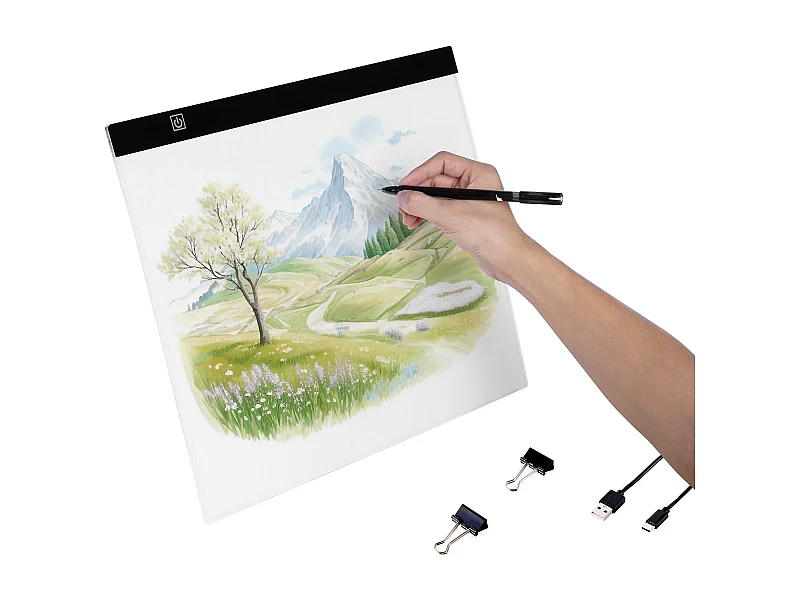 Mophorn Pannello Luminoso SucceBuy LED B4 - Scatola di luce Portatile Ultra-Sottile per l'Arte, il Schizzo, la Pittura di Diamanti, con Alimentazione USB, Nero