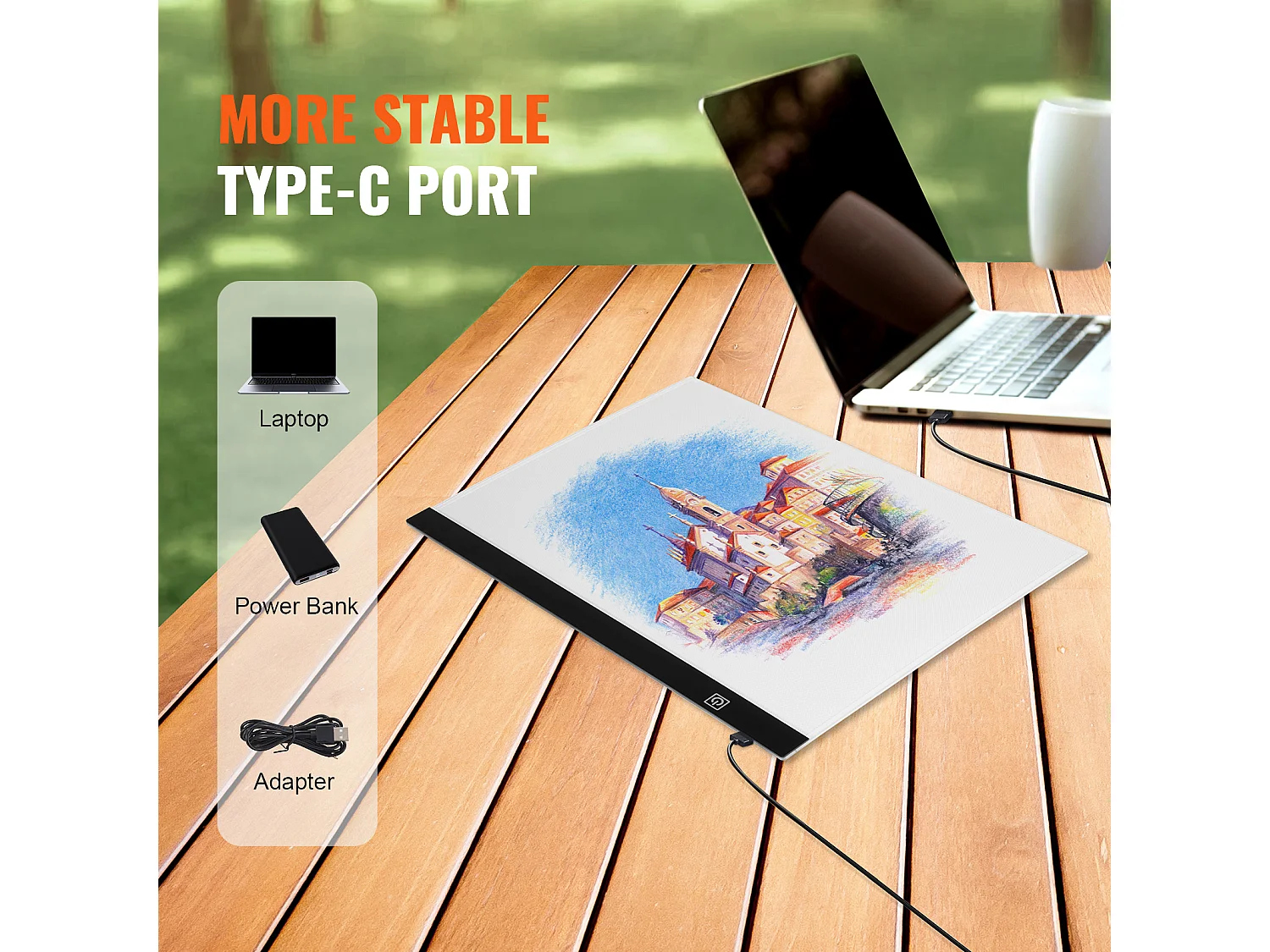 Mophorn Pannello Luminoso SucceBuy LED B4 - Scatola di luce Portatile Ultra-Sottile per l'Arte, il Schizzo, la Pittura di Diamanti, con Alimentazione USB, Nero