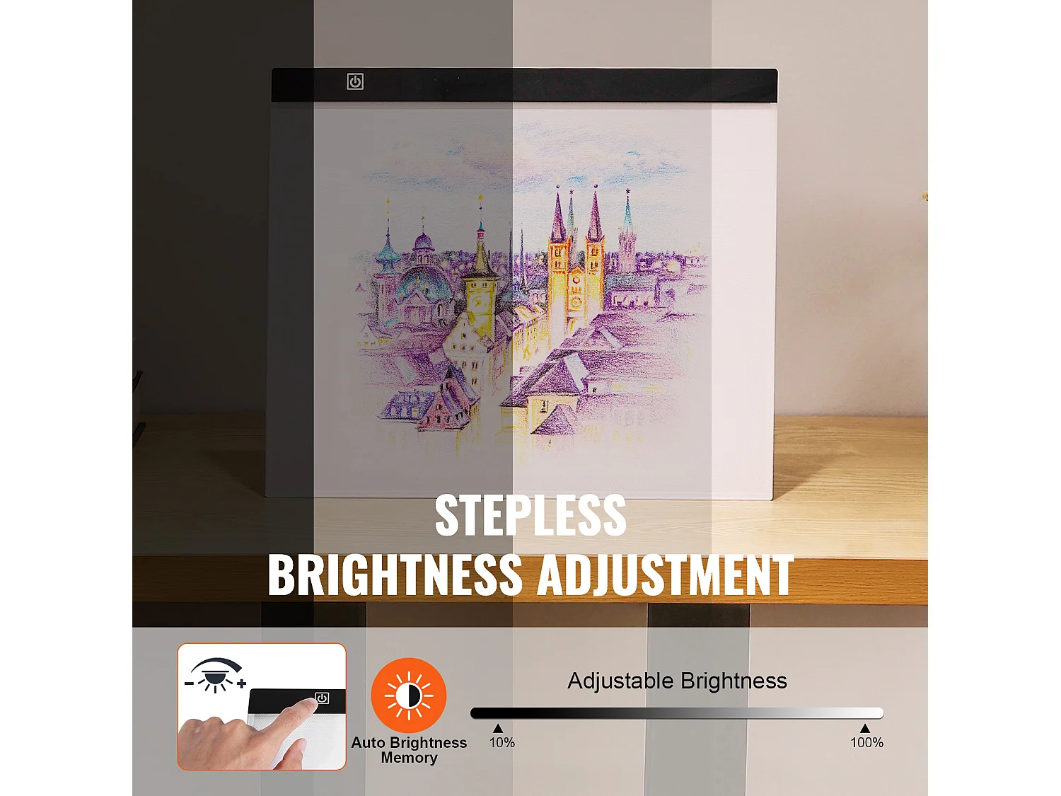 Mophorn Pannello Luminoso SucceBuy LED B4 - Scatola di luce Portatile Ultra-Sottile per l'Arte, il Schizzo, la Pittura di Diamanti, con Alimentazione USB, Nero