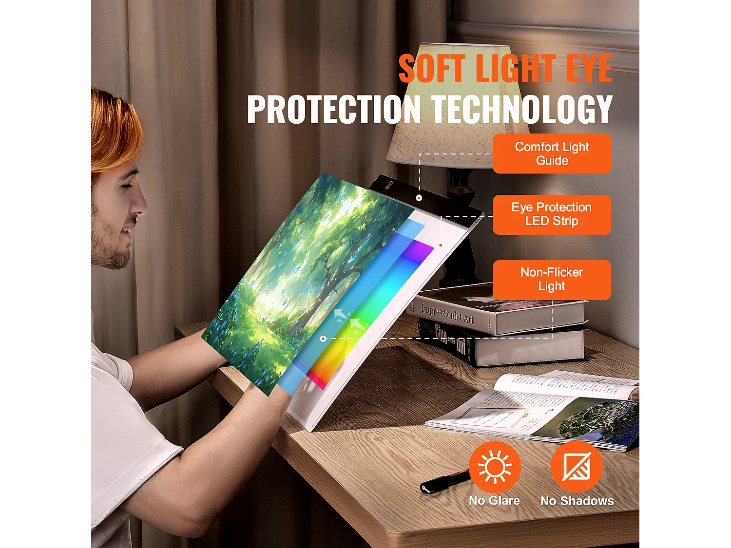 Mophorn Pannello Luminoso SucceBuy LED B4 - Scatola di luce Portatile Ultra-Sottile per l'Arte, il Schizzo, la Pittura di Diamanti, con Alimentazione USB, Nero