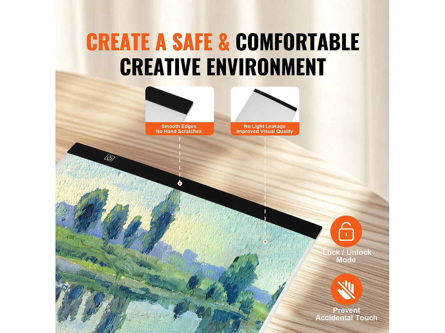 Mophorn Pannello Luminoso SucceBuy LED B4 - Scatola di luce Portatile Ultra-Sottile per l'Arte, il Schizzo, la Pittura di Diamanti, con Alimentazione USB, Nero