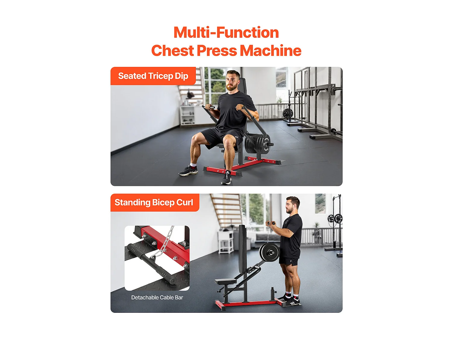 Banc de Musculation SucceBuy, Machine à Dips Assise Presse pour Triceps et Biceps Entraînement Pectoral