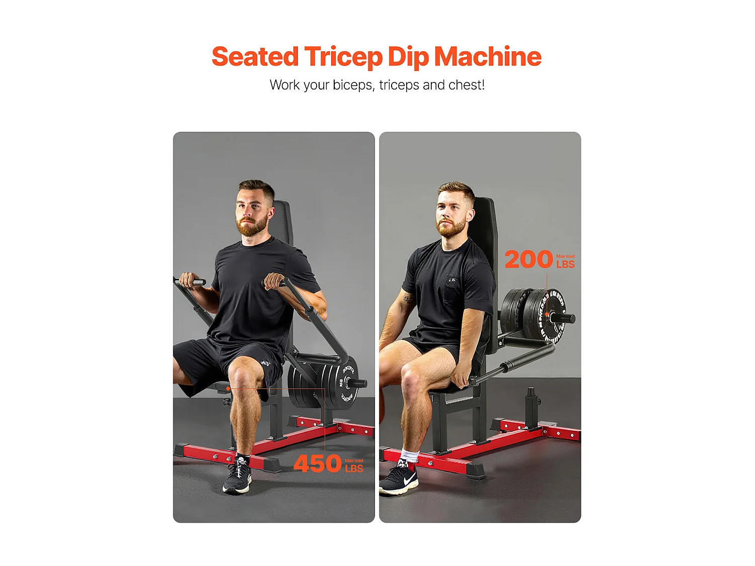 Banc de Musculation SucceBuy, Machine à Dips Assise Presse pour Triceps et Biceps Entraînement Pectoral