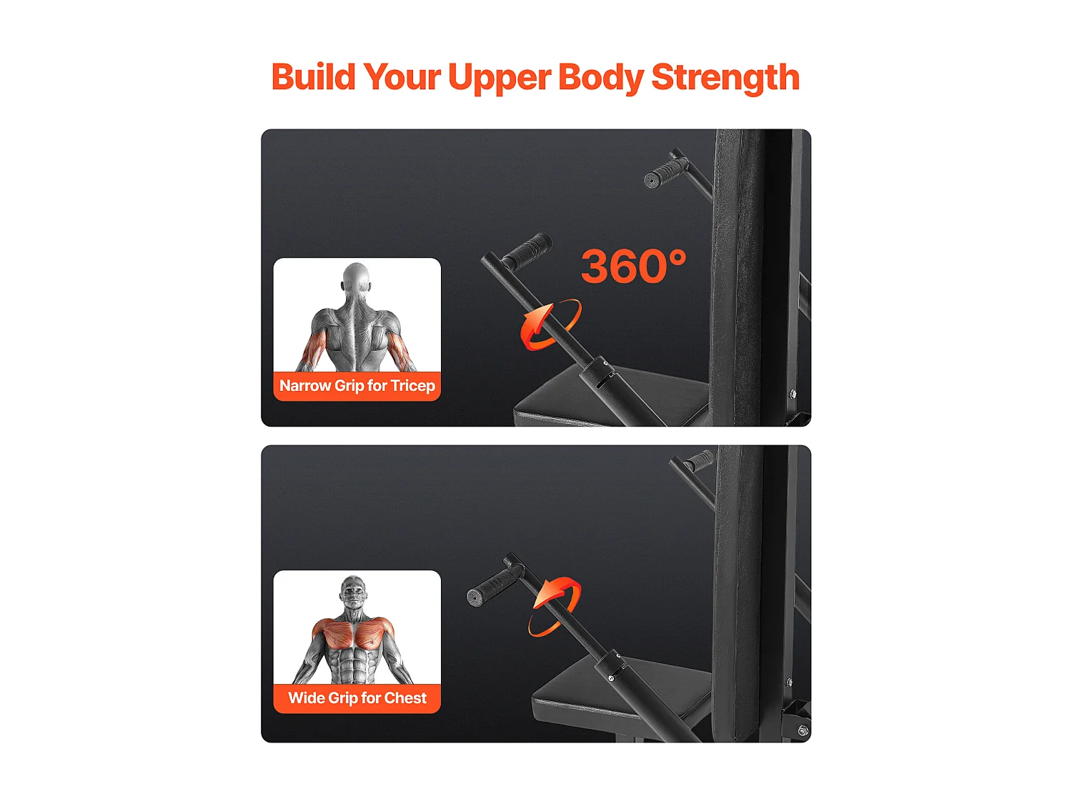 Banc de Musculation SucceBuy, Machine à Dips Assise Presse pour Triceps et Biceps Entraînement Pectoral