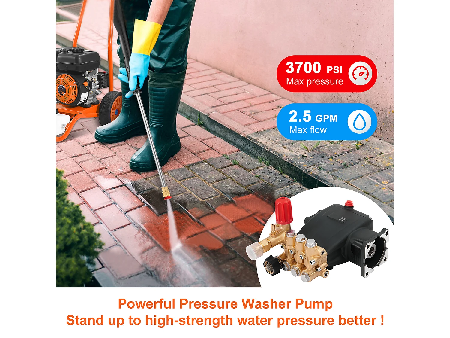 Pompa do Myjki Ciśnieniowej, SucceBuy Pompa do Myjki Ciśnieniowej 255 bar 9.5 L/min 19.05 mm Pozioma