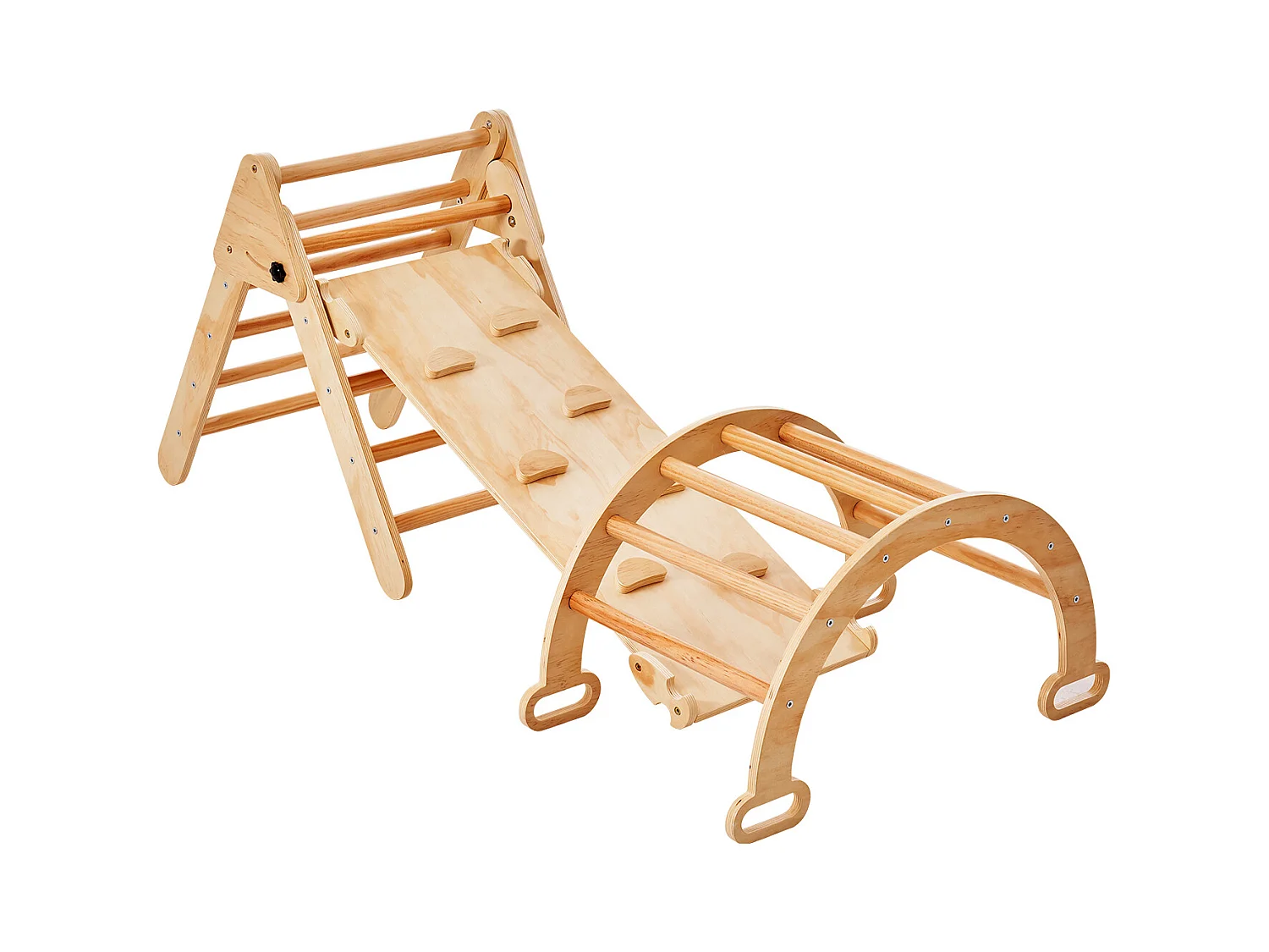 Ensemble de Triangles Pikler SucceBuy, 5 en 1, Kouets d'Escalade Montessori pour Tout-Petits de 1 à 3 Ans, Bois