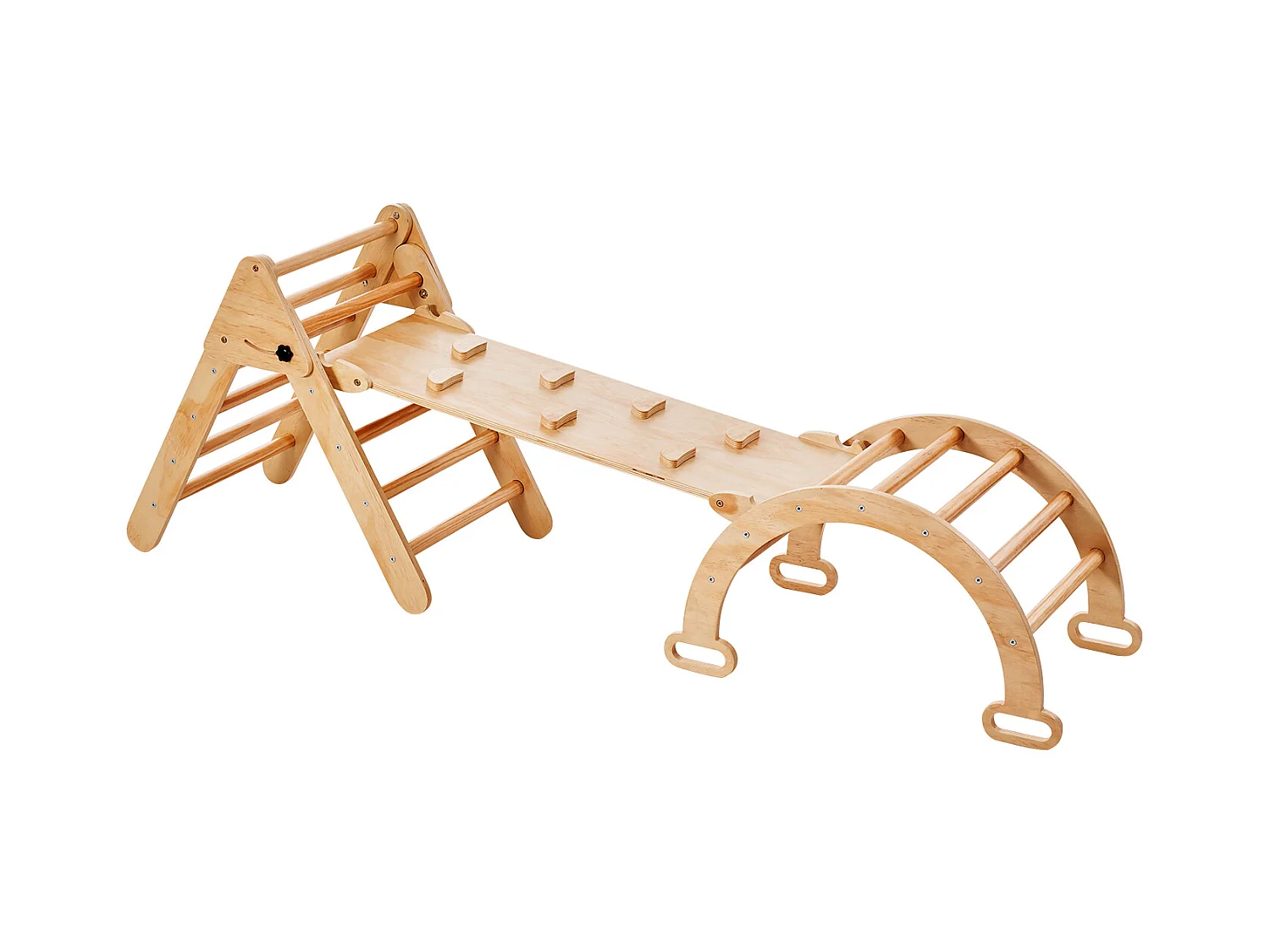Ensemble de Triangles Pikler SucceBuy, 5 en 1, Kouets d'Escalade Montessori pour Tout-Petits de 1 à 3 Ans, Bois