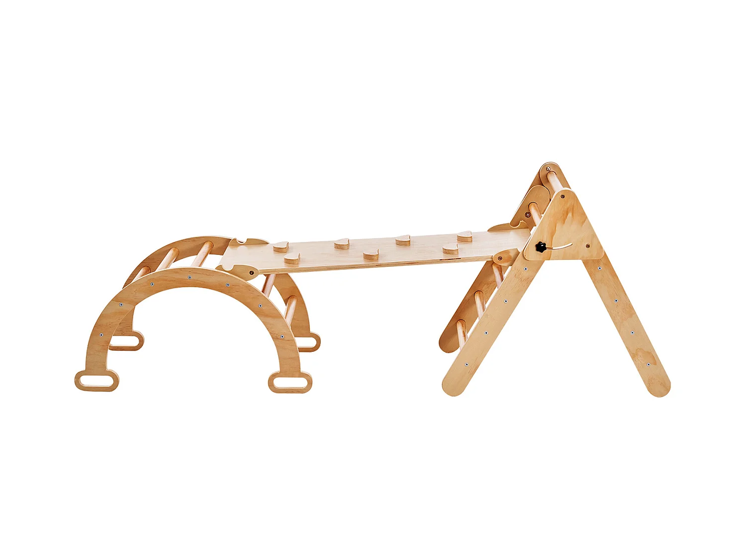 Ensemble de Triangles Pikler SucceBuy, 5 en 1, Kouets d'Escalade Montessori pour Tout-Petits de 1 à 3 Ans, Bois