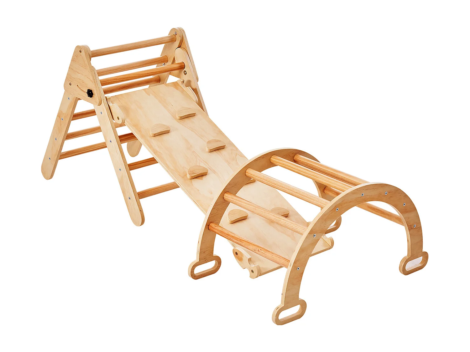 Ensemble de Triangles Pikler SucceBuy, 5 en 1, Kouets d'Escalade Montessori pour Tout-Petits de 1 à 3 Ans, Bois