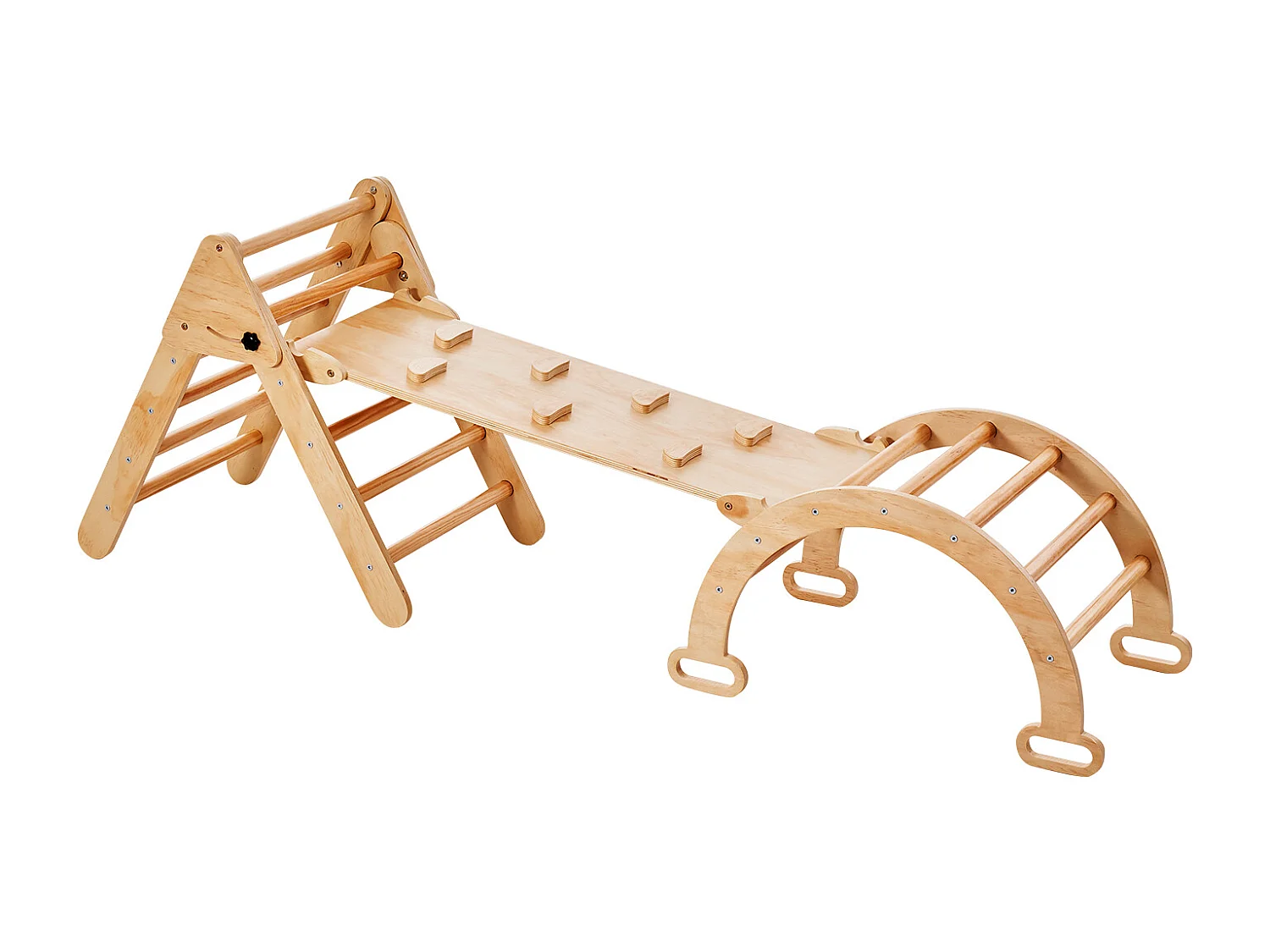 Ensemble de Triangles Pikler SucceBuy, 5 en 1, Kouets d'Escalade Montessori pour Tout-Petits de 1 à 3 Ans, Bois
