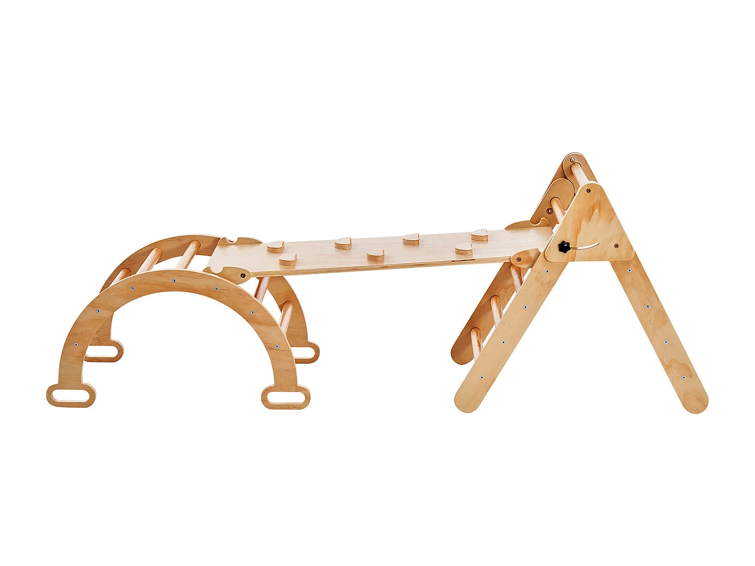 Ensemble de Triangles Pikler SucceBuy, 5 en 1, Kouets d'Escalade Montessori pour Tout-Petits de 1 à 3 Ans, Bois