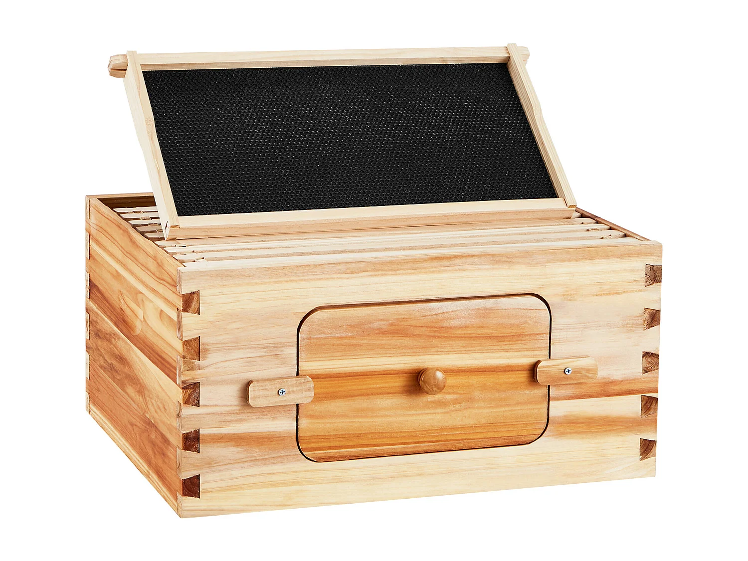 Kit de Ruche à Abeilles SucceBuy avec 10 Cadres et Fenêtres en Acrylique pour Abeilles, 100 % Bois de Cèdre Naturel Recouvert de Cire d'abeille